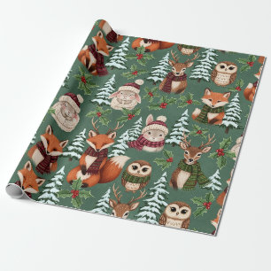 Winter Bosdieren Festieve Charme Cadeaupapier