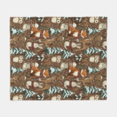 Winter Bosdieren Kerstpatroon Fleece Deken (Voorkant (Horizontaal))
