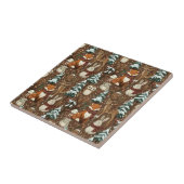 Winter Bosdieren Kerstpatroon Tegeltje (Zijkant)