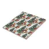Winter Bosdieren Kerstpatroon Tegeltje (Zijkant)