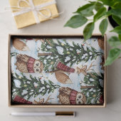 Winter Bosdieren Kerstpatroon Tissuepapier (Geschenk)