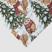 Winter Bosdieren Kerstpatroon Tissuepapier (Detail)
