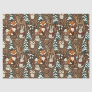 Winter Bosdieren Kerstpatroon Tissuepapier