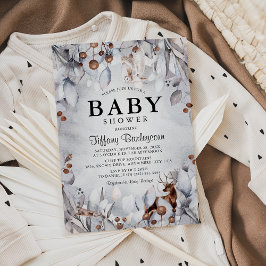 Winter Bosdieren Watercolor Baby Shower Kaart