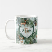 Winter Boseland Herten Kerst Monogram Koffiemok (Links)