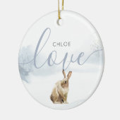 Winter Boshaas Liefdesscript Keramisch Ornament (Links)
