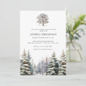 Winter Bosland | Bos Uitnodigingen (Staand voorkant)