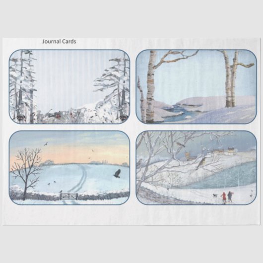Winter Bosland Ephemera Serie Ontwerp 10 Tissuepapier (Voorkant)