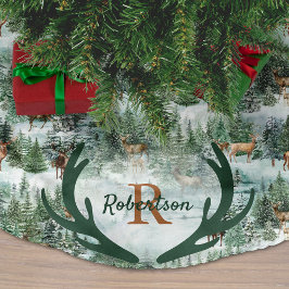 Winter Bosland Herten Monogram Kerstmis Kerstboom Rok