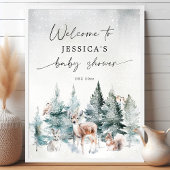 Winter Bosland Koud Buiten Baby Shower Welkom Poster