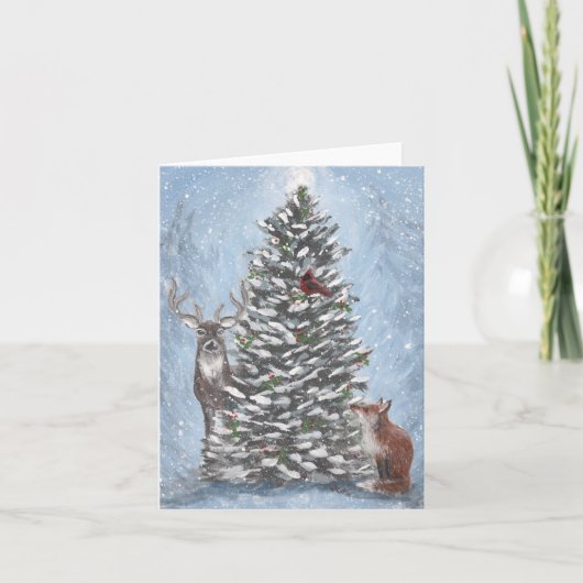 Winter Bosland Vouwkaart Aankondiging (Voorkant)