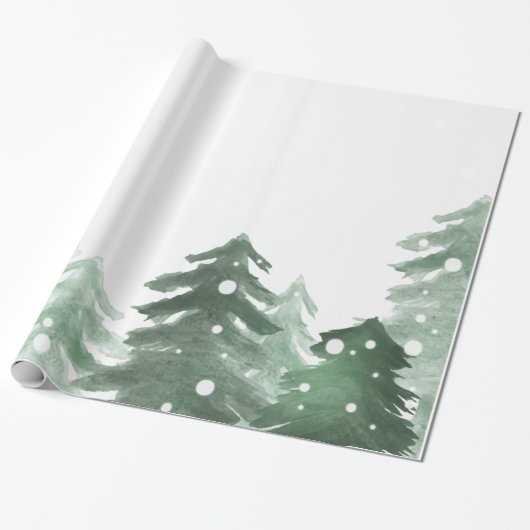 Winter boslandschap,Bos sneeuw Cadeaupapier (Uitgerold)