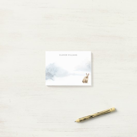 Winter Boslandschap Haas Post-it® Notes (Op bureau)