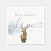 Winter boslandschap herten vakantie servet (Voorkant)
