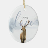 Winter Boslandschap Hertenbok Keramisch Ornament (Rechts)