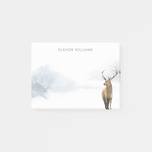 Winter Boslandschap Hertenbok Post-it® Notes (Voorkant)
