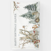 Winter Boslandschap | Verjaardags Welkom Spandoek (Verticaal)