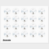 Winter Boslandschap Vogel Scene Ronde Sticker (Vel)
