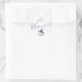 Winter Boslandschap Vogel Scene Ronde Sticker (Tas)