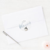 Winter Boslandschap Vogel Scene Ronde Sticker (Envelop)