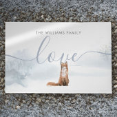 Winter boslandschap vos deurmat