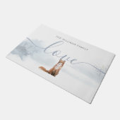 Winter boslandschap vos deurmat (Schuin)