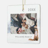 Winter Boslandschap Vos Foto Keramisch Ornament (Links)