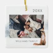 Winter Boslandschap Vos Foto Keramisch Ornament (Voorkant)