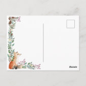 Winter boslandschap, vos Kerst Briefkaart (Achterkant)