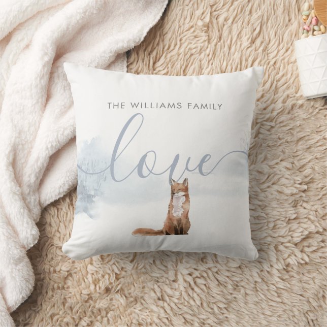 Winter boslandschap vos kussen (Deken)