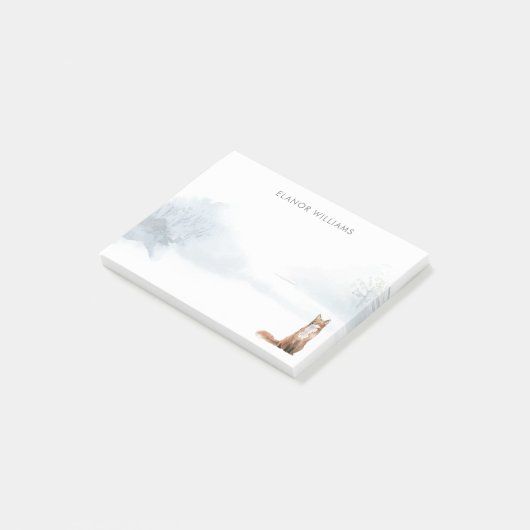 Winter Boslandschap Vos Post-it® Notes (Schuin)