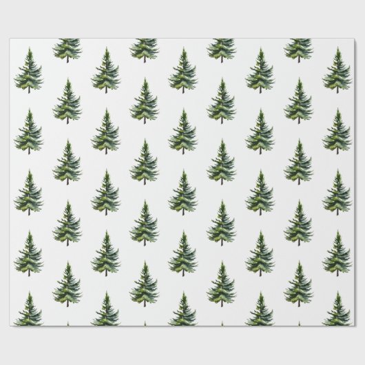 Winter Bossen Aquarel Brandbomen 2 Cadeaupapier (Vlak)