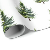 Winter Bossen Aquarel Brandbomen 2 Cadeaupapier (Rol Hoek)