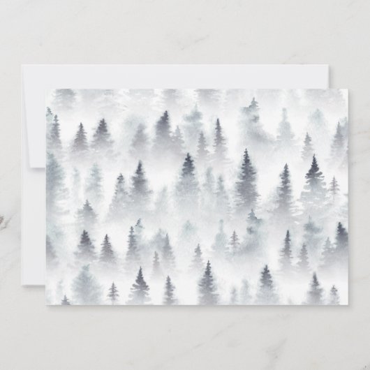 Winter Bossen Forest Woodland Couples Vrijgezellen Kaart (Achterkant)