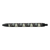 Winter Bossen kerstbomen Modern Pattern Black Zwarte Inkt Pen (Voorkant)