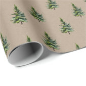 Winter Bossen Kleine dennenbomen Bos Kraft Cadeaupapier (Rol Hoek)