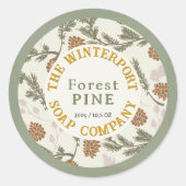 Winter Bossen Pine Bough en Cone Soap Label (Voorkant)