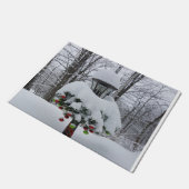 Winter Bossen Snowy Lamppost Kerstmis Deurmat (Schuin)