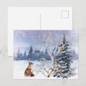 Winter Bossen Vos & Uil Feestdagenkaart (Voorkant / Achterkant)