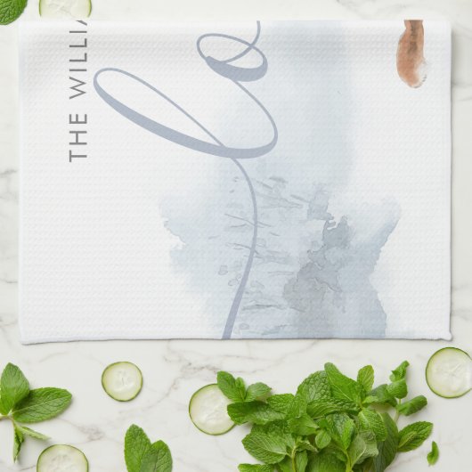 Winter Bosvos Familie Naam Liefde Theedoek (Gevouwen)