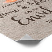 Winter Bosvos Vos Adres op een Envelope Bord Poster (Hoek)