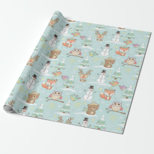 Winter Bosvrienden – Mooie Kerstpatroon Cadeaupapier