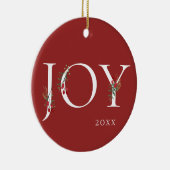 Winter Botanical Adorned Joy Kerstversiering Keramisch Ornament (Rechts)