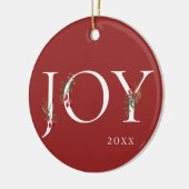 Winter Botanical Adorned Joy Kerstversiering Keramisch Ornament (Links)