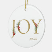 Winter Botanical Adorned Joy kerstversiering Keramisch Ornament (Links)