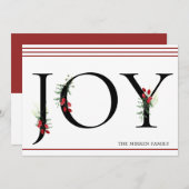 Winter Botanical Adorned Joy | Vaste feestdag Kaar Feestdagenkaart (Voorkant / Achterkant)