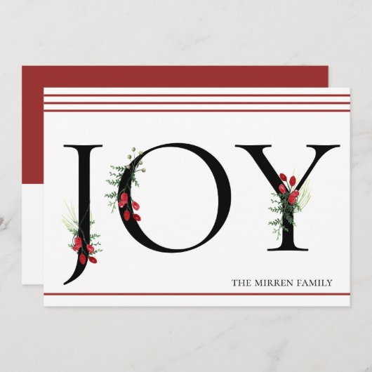 Winter Botanical Adorned Joy | Vaste feestdag Kaar Feestdagenkaart (Voorkant / Achterkant)