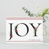 Winter Botanical Adorned Joy | Vaste feestdag Kaar Feestdagenkaart (Staand voorkant)