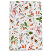 Winter Botanical Berries & Foliage Holiday Medium Cadeauzakje (Voorkant)
