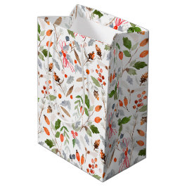 Winter Botanical Berries & Foliage Holiday Medium Cadeauzakje